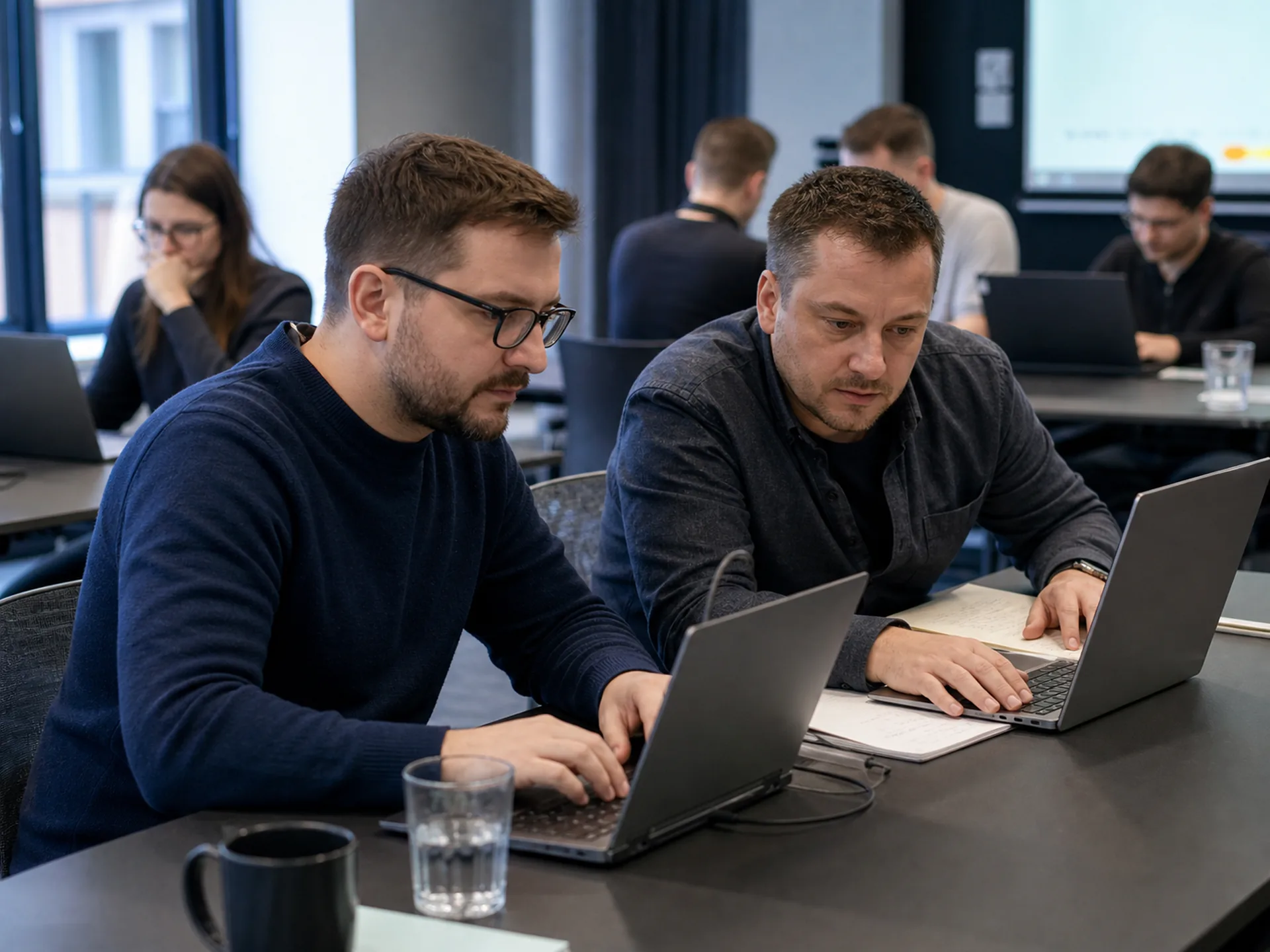 Uczestnik tworzy praktyczny projekt programistyczny podczas szkolenia Python.
