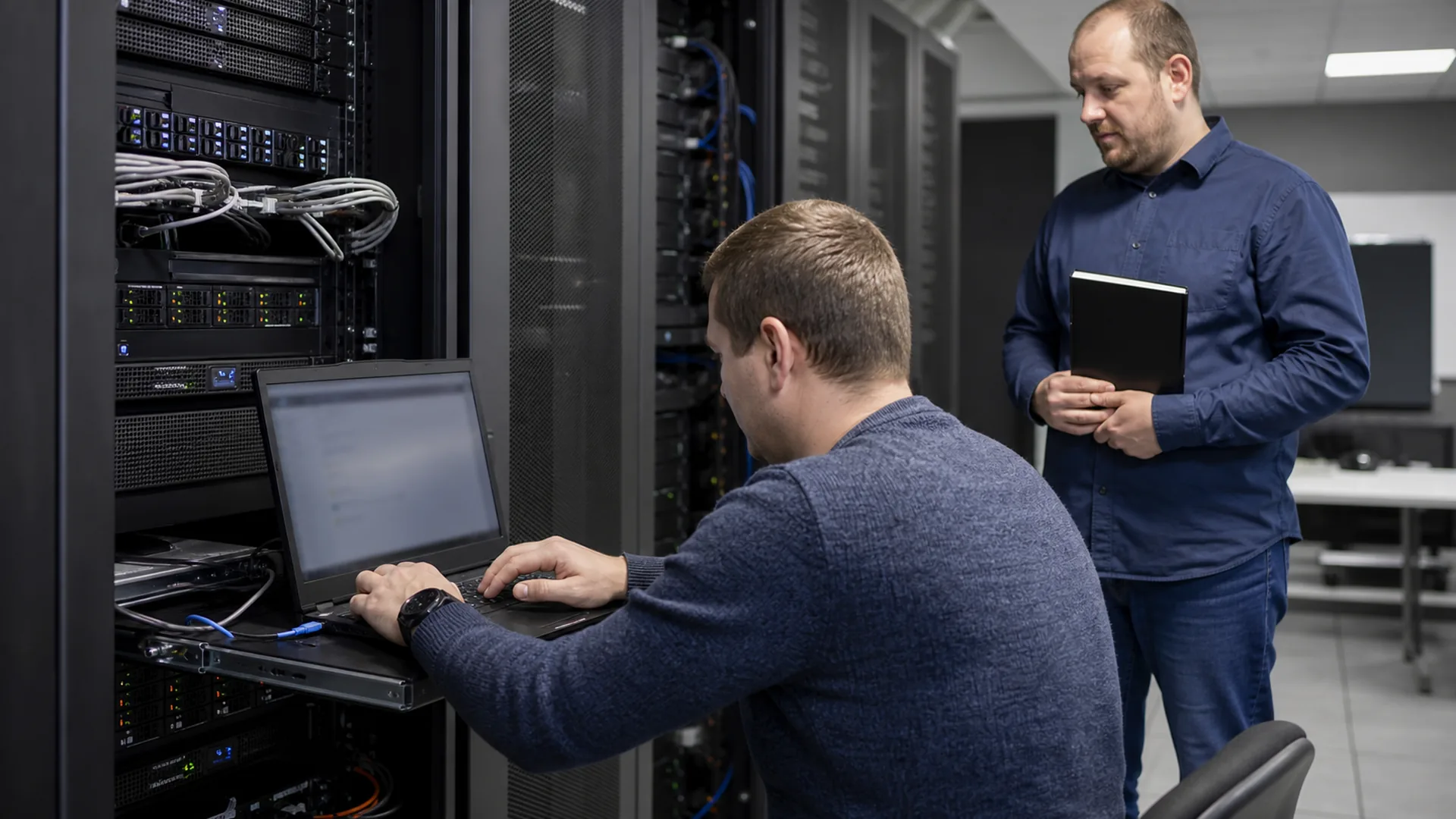 Uczestnik konfiguruje host i pierwszą maszynę wirtualną podczas laboratorium.