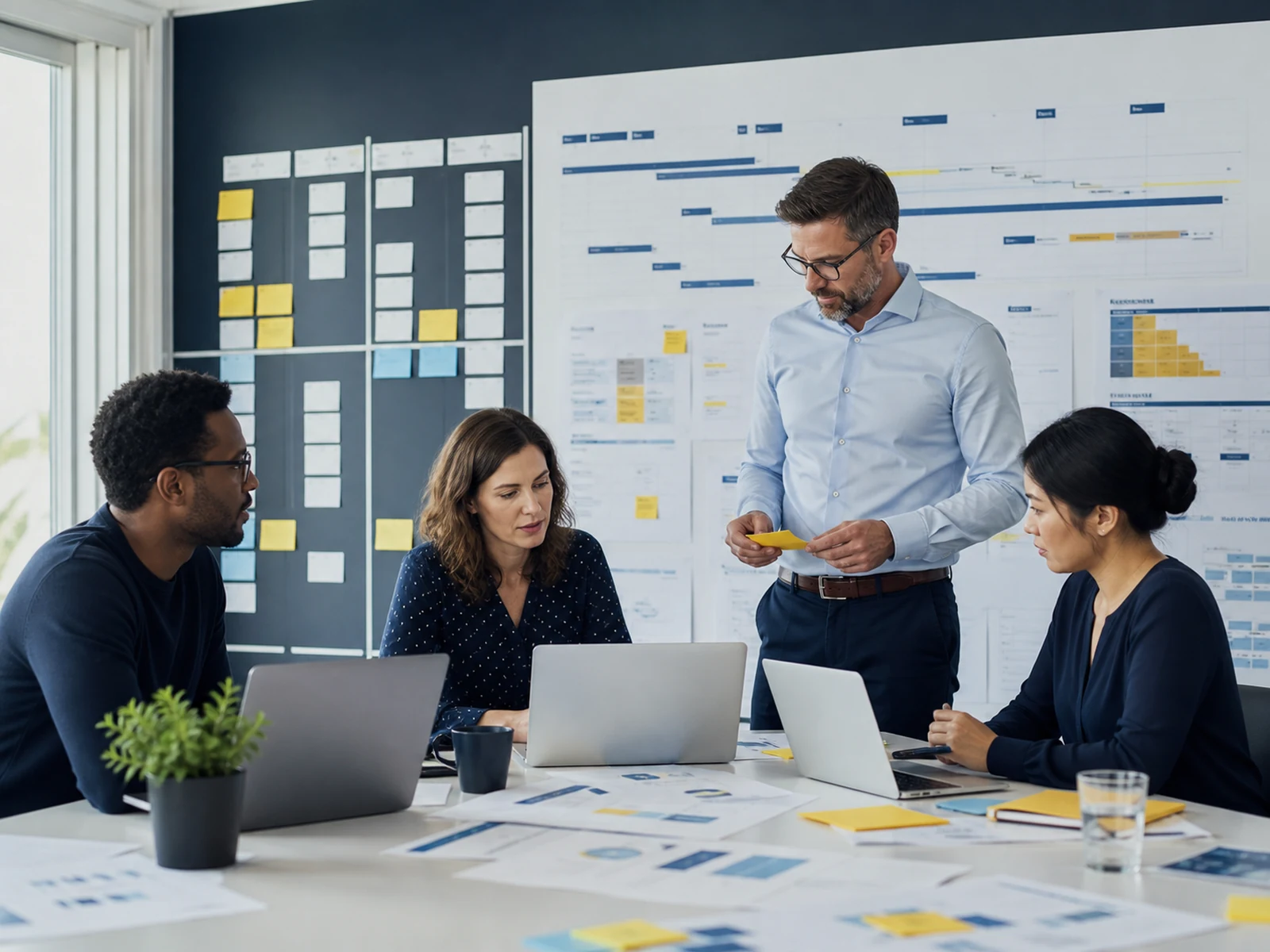 Zespół projektowy porządkuje harmonogram, ryzyka i etapy innowacyjnego przedsięwzięcia.
